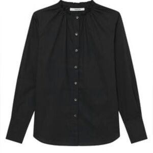 NWT THAKOON BLACK SMOCKED NECK BUTTONDOWN SIZE XS